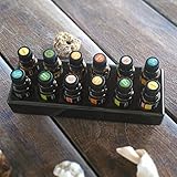 Luxurious Shades Of Stone Essential Oils Holder Carrying Case - Storage And Display Box for 12, 15ml Bottles - Free Matching Tray - 100% Onyx Stone (Classy Black)