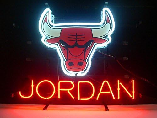 XINHANG 17X14 Inches Real Glass Neon Light Sign For NBA CHICAGO BULLS MICHAEL JORDAN Logo Sign Home Beer Bar Pub Club Display