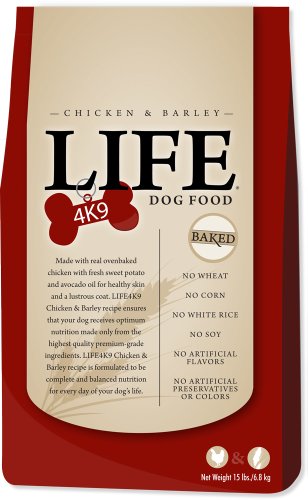 More image LIFE4K9 Chicken and Barley Formula Dry Dog Food for All Dogs, 15 Pounds