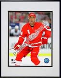 Chris Chelios 2007 / 2008 Home Action Double Matted 8 x 10 Photograph in Black Anodized Aluminu