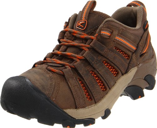 KEEN Women's Voyageur Hiking Shoe,Shitake/Burnt Orange,8.5 M US