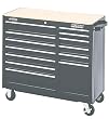 Waterloo PMX4113BK 40-Inch Wide by 19-Inch Deep by 37-1/2-Inch High Black Tool Cart with 11 Ball Bearing Drawers and Tri Channel Construction