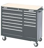 Waterloo PMX4113BK 40-Inch Wide by 19-Inch Deep by 37-1/2-Inch High Black Tool Cart with 11 Ball Bearing Drawers and Tri Channel Construction