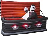 Animated Airblown Vampire Rising from Coffin