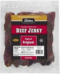 Shelton's Beef Jerky, Peppered Original, 4-Ounce Bags (Pack of 6)