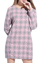 Sexy Shift Cotton/Polyester Round Neck Fitted Backless Long Sleeves General Print  Dress