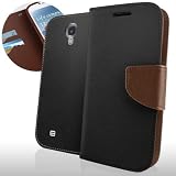 Bingsale Etui Cuir v�ritable pour Samsung Galaxy S4 Coque housse Noir/brun