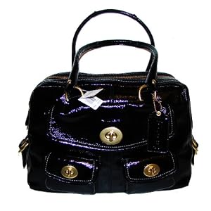 Coach Black Patent Leather Peyton Large Carryall Handbag 13051 $898