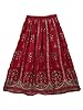 Maroon Long Skirt Hand Sewn Painted Gypsy Maxi Bohemian Sequins