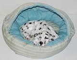 WILMA Heimtierprodukte Liegebett + Hoehle Hellblau/Streifen 60cm