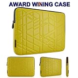 Wardmaster Award Winning Luxury Ipad 2 / iPad 3 / New iPad Sleeve Case Supported by Patent TDS Techonology -Crystal Grain - Yellow