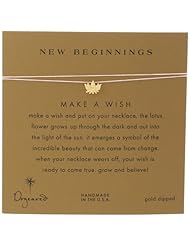 Dogeared Make a Wish "New Beginnings" Gold-Plated Sterling Silver Lotus Charm Necklace, 18"