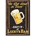 (2x3) Lucky's Bar Best Head in Town Beer Mug Distressed Retro Vintage Locker Refrigerator Magnet