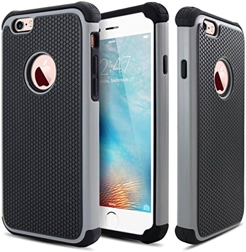 iPhone 5S Case,SE Case,Qhai[Hybrid Impact][Shockproof][Rubber Bumper] Heavy Duty Protection Slim Fit Protective Buffer Durable Cover Case for iphone SE/5S[Gray/Black6]