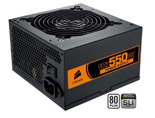 Corsair CMPSU-550VX 550-Watt VX Series 80 Plus Certified Power Supply compatible with Core i7 and Core i5