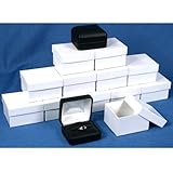 12 Double Ring Boxes Black Leather Jewelry Gift Display