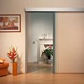 Glasschiebet�r ST 722 - 900 x 2050 x 8mm DIN Rechts/Links, 8mm Sicherheitsglas Klarglas, Griffmuschel und Schiebesystem