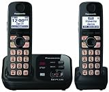 Panasonic KX-TG4732B DECT 6.0 Cordless Phone with Answering System, Black, 2 Handsets