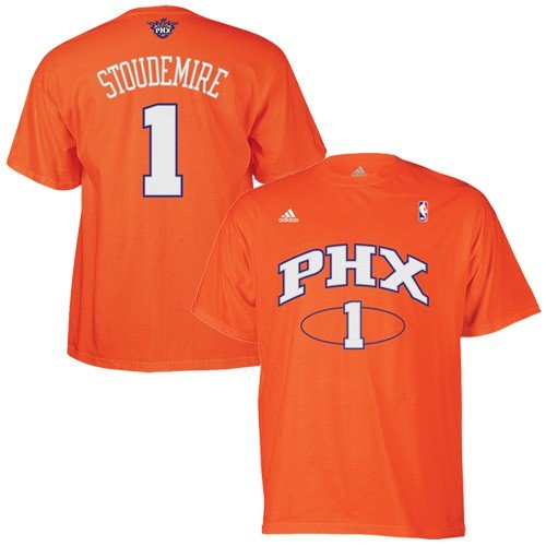 adidas Phoenix Suns #1 Amar'e Stoudemire Orange Net Players T-shirt (XX-Large)