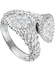 Boucheron Fine Womens Ring 18K White Gold Bague Serpent JRG04BDB1-53