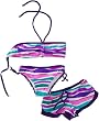 Sweet Lola Girls 2-6x Rasberry Swirls 3 Piece Swimsuit