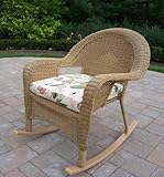 IMAGE OF Garden/Outdoor/Patio Resin Wicker Rocker with Cushion in Honey