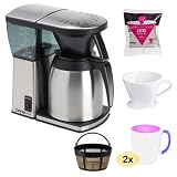 Bonavita BV1800TH 8 Cup Coffee Maker With Thermal Carafe + Gold Tone Basket Coffee Filter + Coffee Filter Cone Size 4 +Hario Paper Filter + 2 pcs 16 oz. Stoneware Coffee Mug