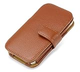 PDAIR レザーケース for iPhone 4S/4 横開きタイプ(ボタンタイプ)(フローターパターン/ブラウン) PALCBIPOHN4B/FBR フローター