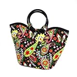 Nantucket Insulated Designer Lunch Bag with Ice Pack, Bright Paisley Pattern