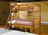 Louis Philippe Youth Twin/Full Bunk Bed in Light Brown Finish