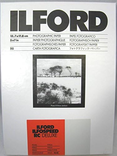 Ilford Ilfospeed RC Deluxe Resin Coated Black & White Enlarging Paper - 5x7"-25 Sheets - 44M - Pearl Surface - Grade 3 - for commercial, press, industrial, advertising, and display work