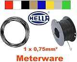 Produkt-Bild: Hella Fahrzeugleitung 0,75mm&sup2; SCHWARZ Meterware Fahrzeugkabel Litze FLY Kabel Cu