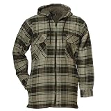 Sherpa Lined, Hooded Flannel Shirt - Zip Front