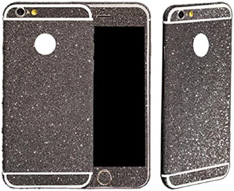 Welcomeuni Bling Glitter Plastic Back Film Sticker Case Cover for Iphone 6 4.7 (Black)