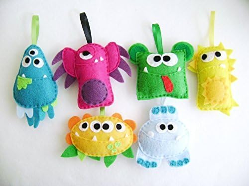 Monster Christmas Ornaments, Monster Mayhem Set - Made to Order