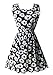 Elacucos Women Print Sleeveless Summer Beach Skater Chiffon Sun Dress