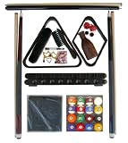 Mahogany Finish Billiard Pool Table Accessory Kit W Antique Style Ball Set