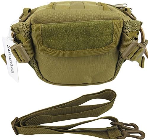 Runytek Multifunction Tactical and Outdoor Travel Sports Waist Pack, 3 Ways Using - Waist /Shouler /Chest Sling, for Camping/Hiking/Running/Cycling/Outdoor Sports (Tan)