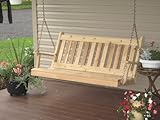 Outdoor 4 Foot Traditional English Porch Swing - STAINED- Amish Made USA -Natural