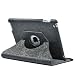 ATC Multi-Functional Apple Ipad 3 PU Leather Case With Build-In 360 Rotary Stand Fashion (Black Flower)