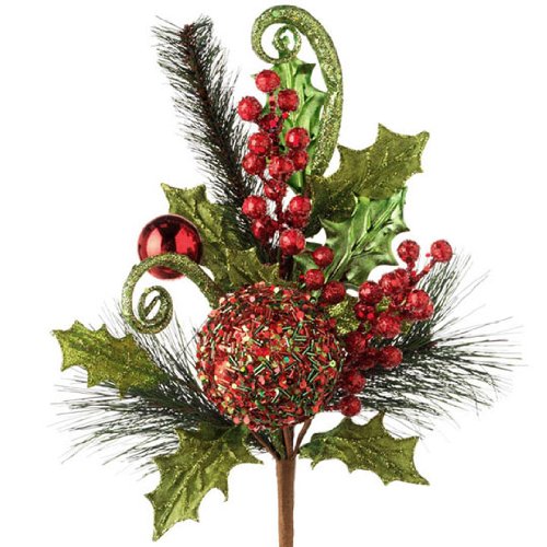 RAZ Imports – 18″ Holly Ball Spray