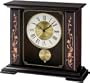 Seiko Mantle Clock Wooden Case Floral Accents Pendulum