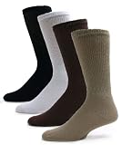 Sole Pleasers Men's Bold Assorted Diabetic Crew Socks - 12 pairs