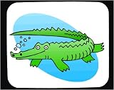 Decorated Mouse Pad with green, reptile, crocodile, lizard, swimming