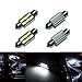 PA 4x 5730 Chip Super Bright SMD LED Bulbs for Interior Car Lights License Plate Trunk Dome Door Courtesy 36MM 1.5 INCH Festoon 6418 C5W 6000K Xenon White (PACK OF 4)