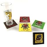 Licensed Don Ed Hardy Love Kills Slowly Leather Coaster