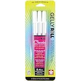 Sakura 37488 3-Piece Gelly Roll Blister Card Medium Point Gel Ink Pen Set, White