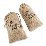 Kate Aspen Set of 12 The Perfect Blend Coffee Favor Kit, Rustic Burlap