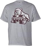 Mississippi State Bulldogs Grey Distressed Mascot T-Shirt