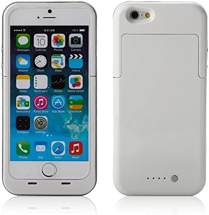 3800mAh Protective External Battery Backup Power Bank Rechargeable Case for Apple iPhone 6 (4.7") (White)